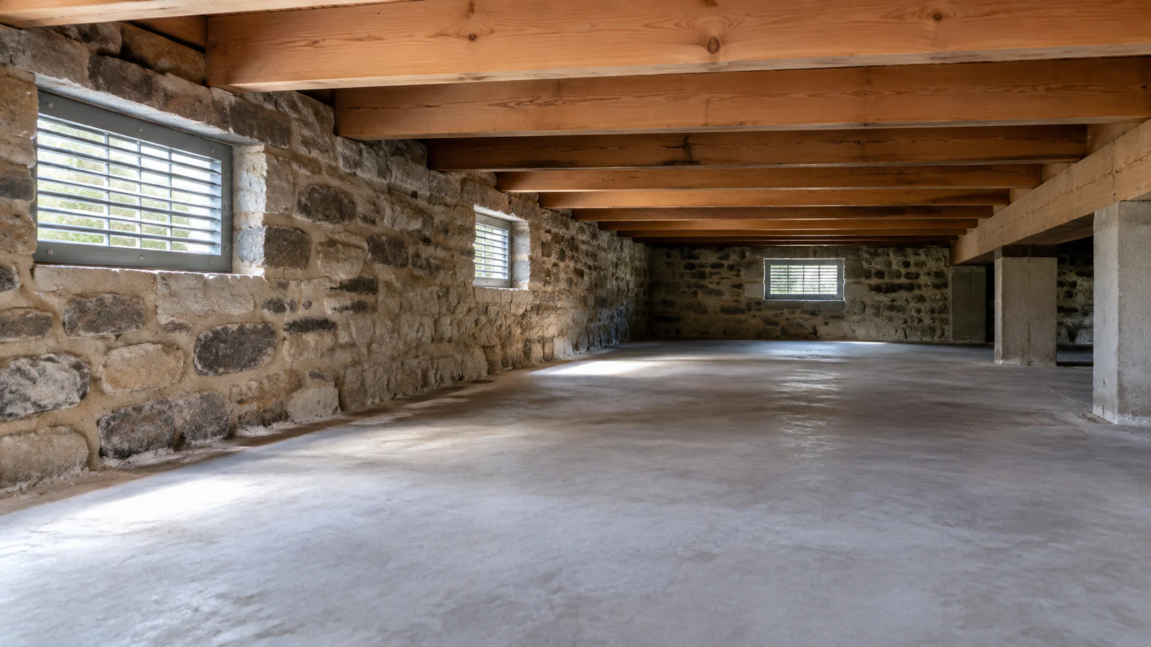Vide-sanitaire bien ventilé sous maison ancienne en Bretagne