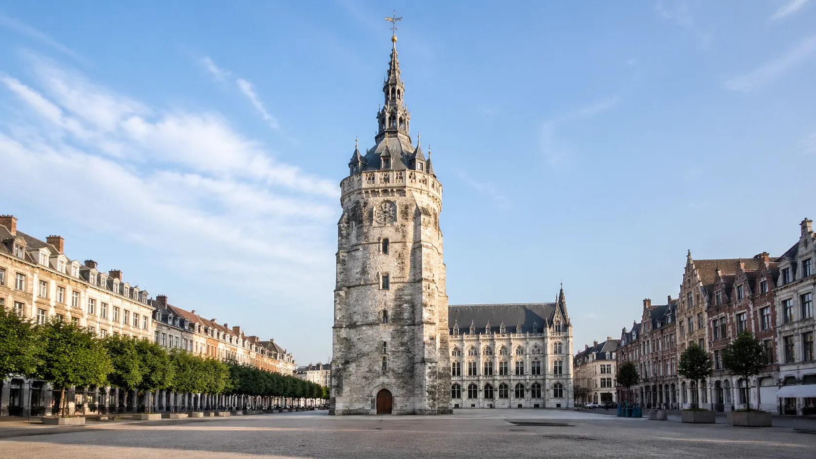 Tour du Guet médiévale sur la Place d'Armes de Calais