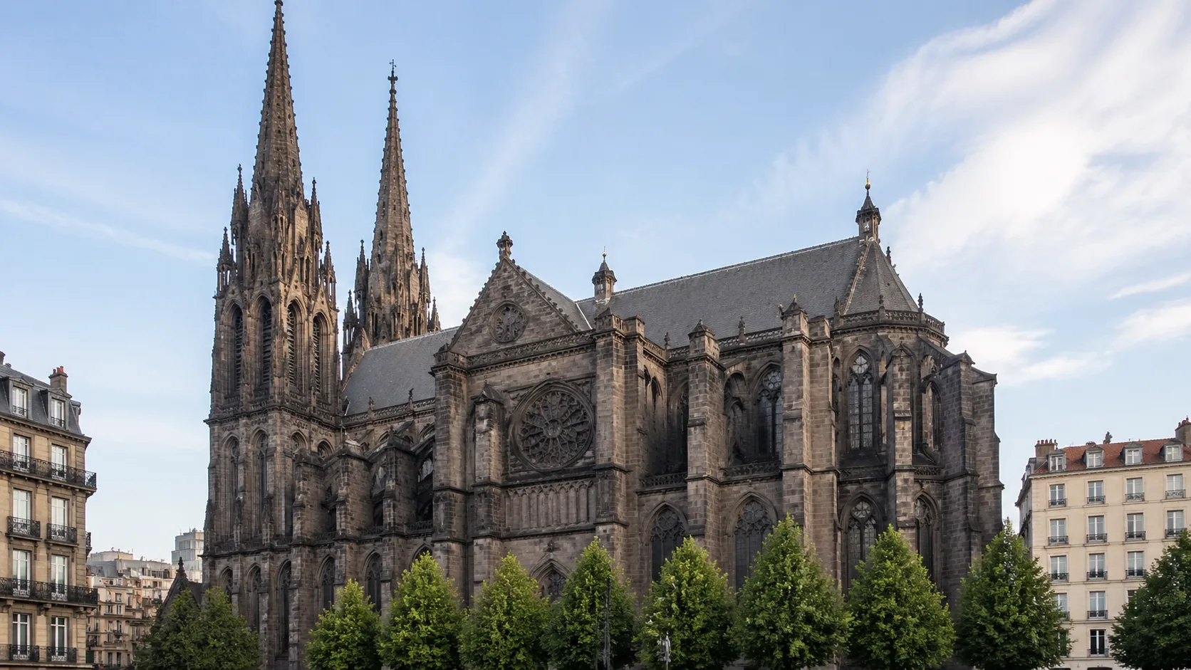 Cathédrale Notre-Dame-de-l'Assomption en pierre de lave noire de Clermont-Ferrand