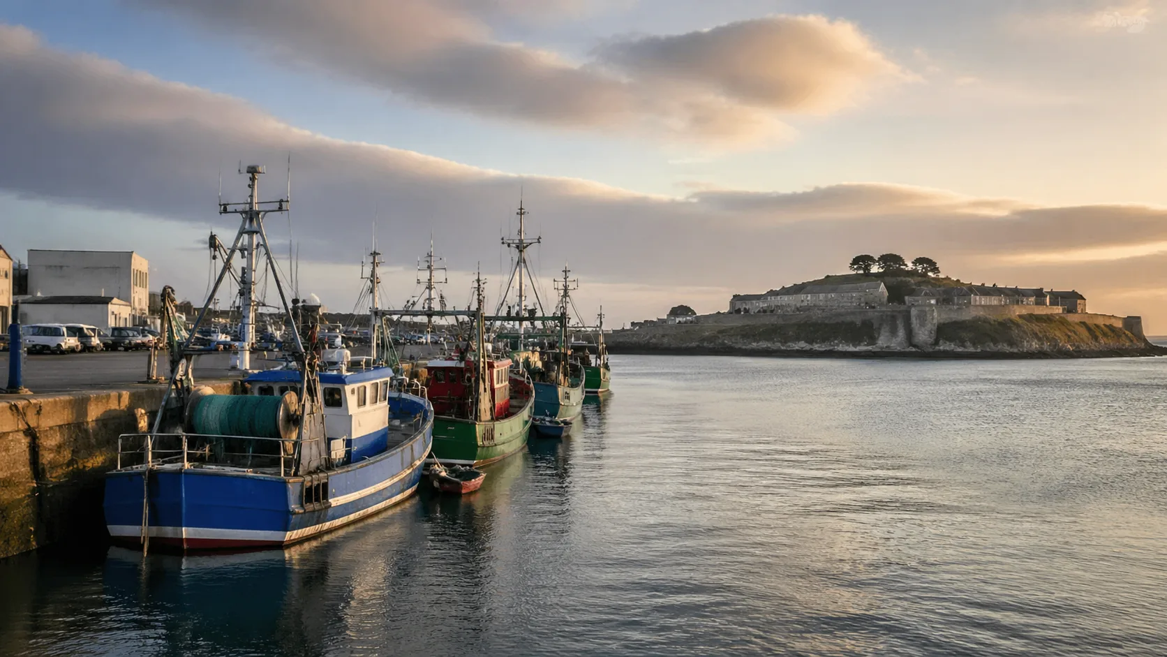 Port de Lorient avec bateaux de pêche bretons