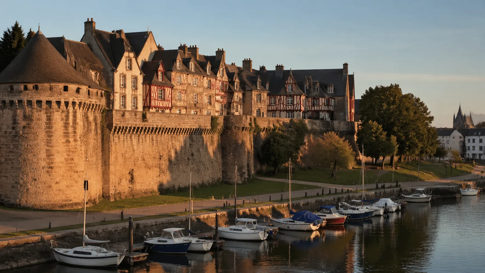 Remparts médiévaux et port de Vannes en Morbihan